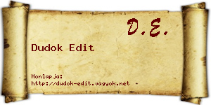 Dudok Edit névjegykártya